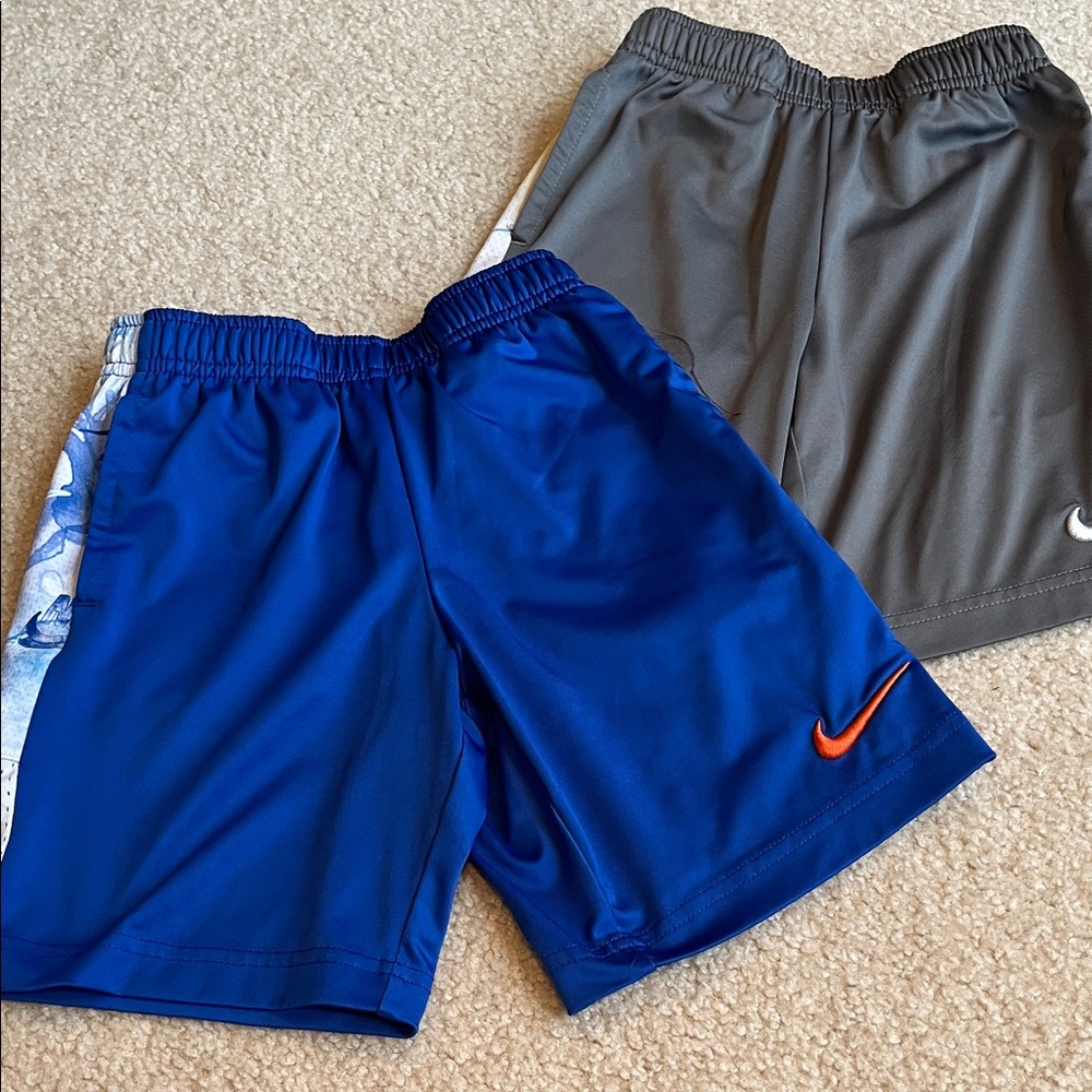 Nike Kids Blue and Gray dri-fit short bundle - size 6